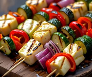 Szaszłyki z serem halloumi