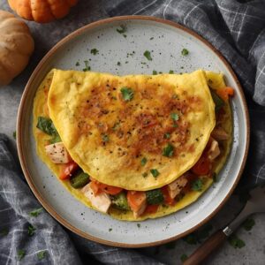 Omlet z kurczakiem i warzywami