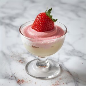 Budyń jaglany z musem truskawkowym