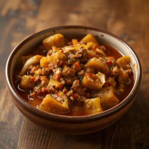 Gulasz kapuściany z mięsem