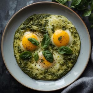 Jajka sadzone w pesto